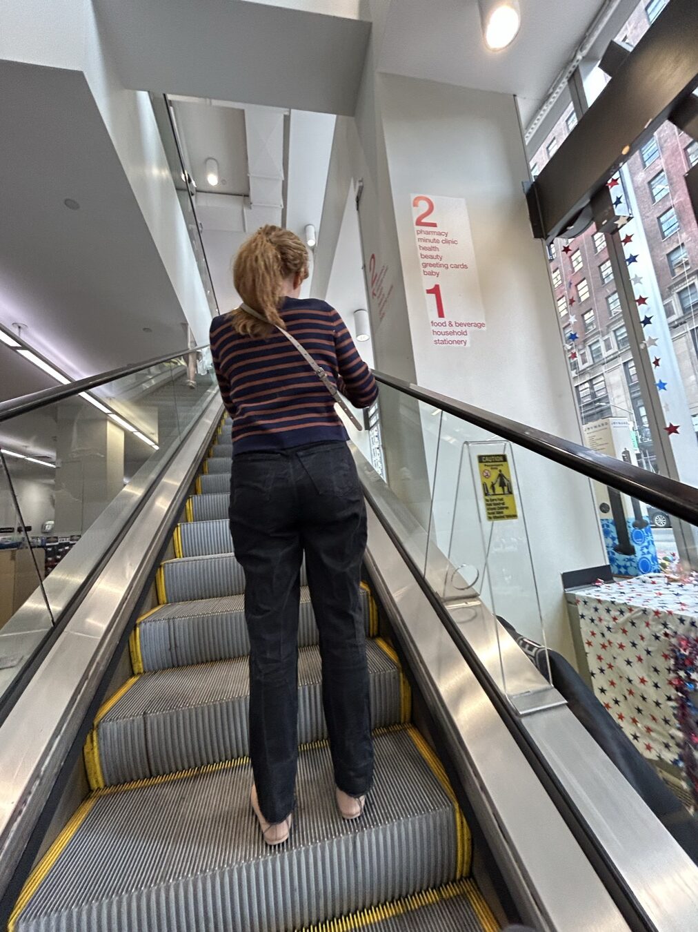 CVS店内のエスカレーターと1階2階の売り場案内