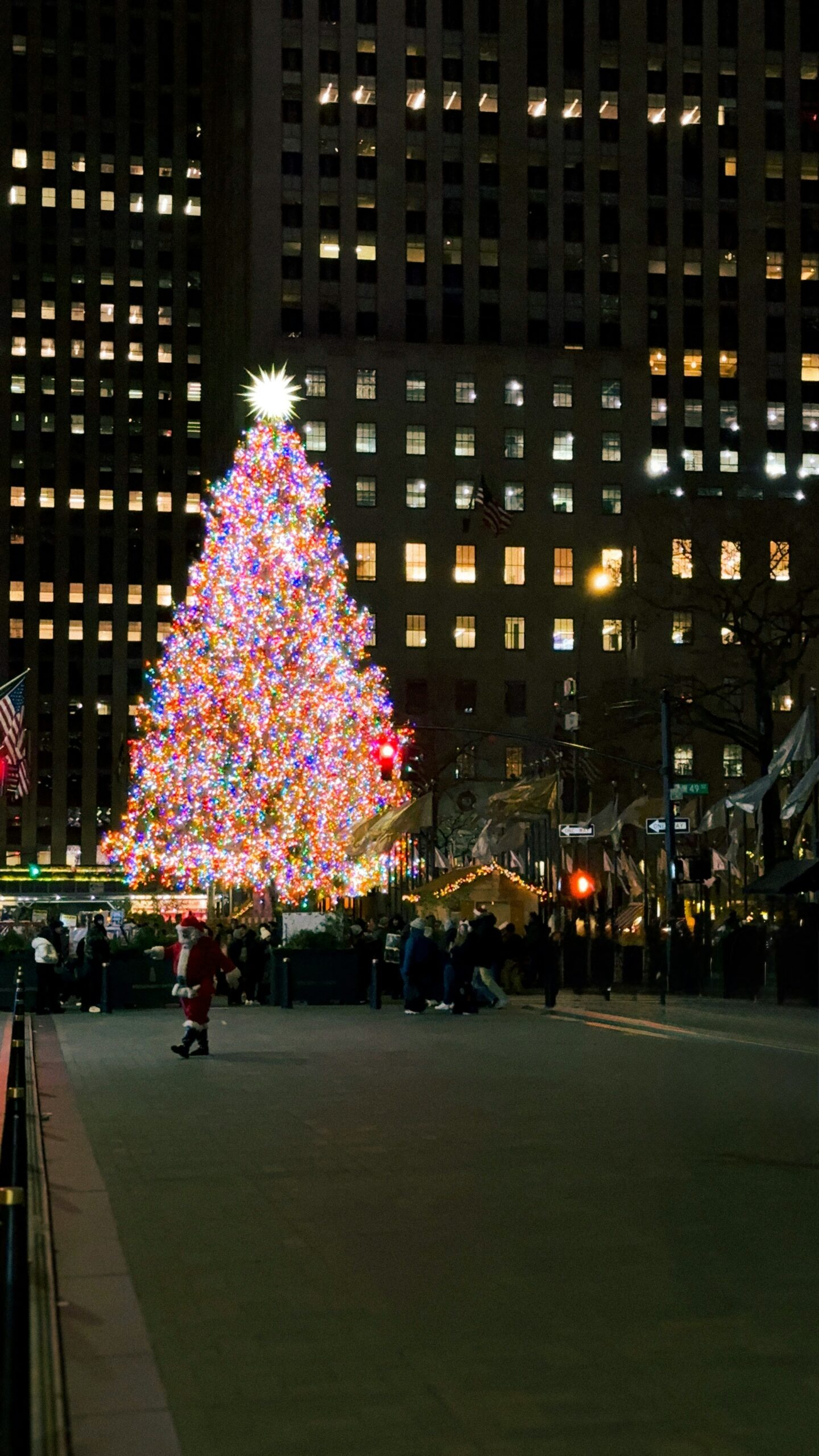 夜のRockefeller Center Christmas Tree